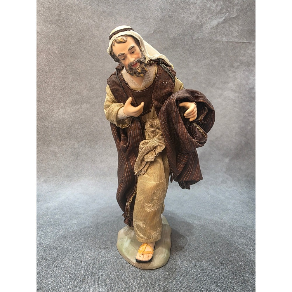 Members Mark Nativity Joseph Figure Hand Painted Porcelain Fabric 11.5 Inch
